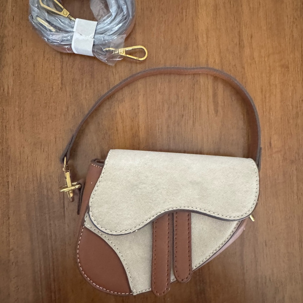 Elegant Cream and Brown Women's Bag